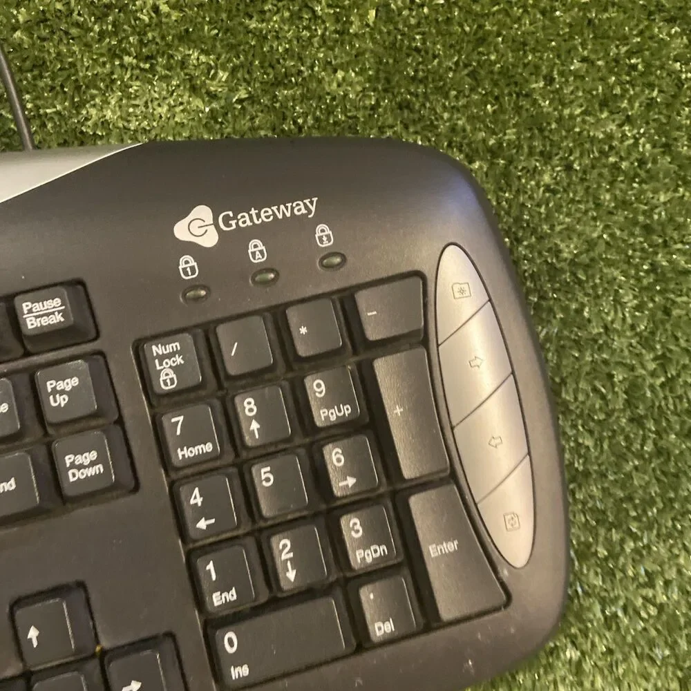 Gateway Keyboard KB-0401 Black Wired w/ PS2 Connector & Mouse Vintage